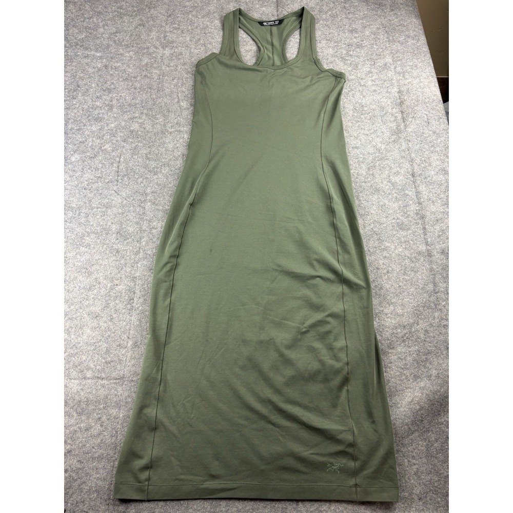 Arc'Teryx Jelena Dress Olive Green Racerback Tank Maxi Casual Athleisure Women S